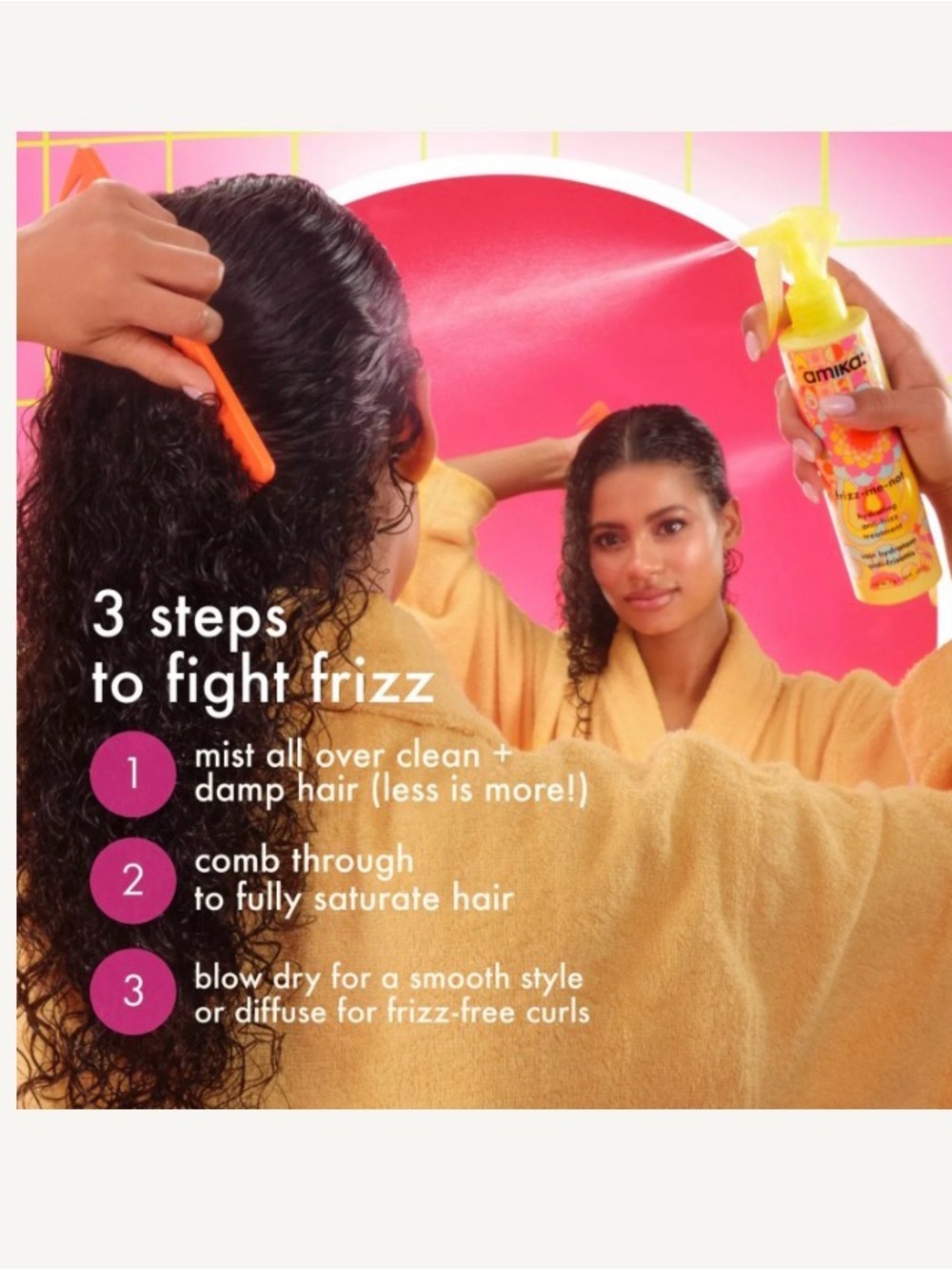 Amika Frizz-Me-Not Hydrating Hair Anti-Frizz Treatment 6.7 oz - Picture 5 of 8